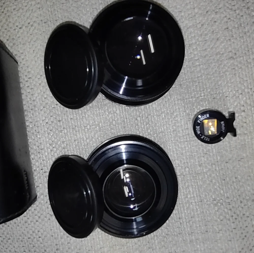 Yashika camera lenses and case